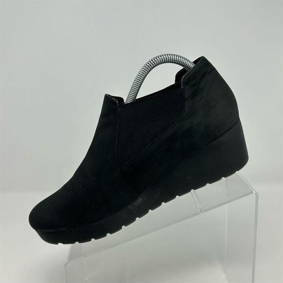 Mephisto Women's Tosca Black Leather Slip-On Chelsea Wedge Ankle Booties Size 10 - Picture 4 of 16